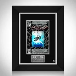 PPC Spider-Man 30TH Anniversary Silver Edition JSA Certified 1992 VOL.1 #365 Marvel Comic Book Hand-Signed Stan Lee, John Romita SR., Mark Bagley & Peter David Custom Frame Signed Memorabilia