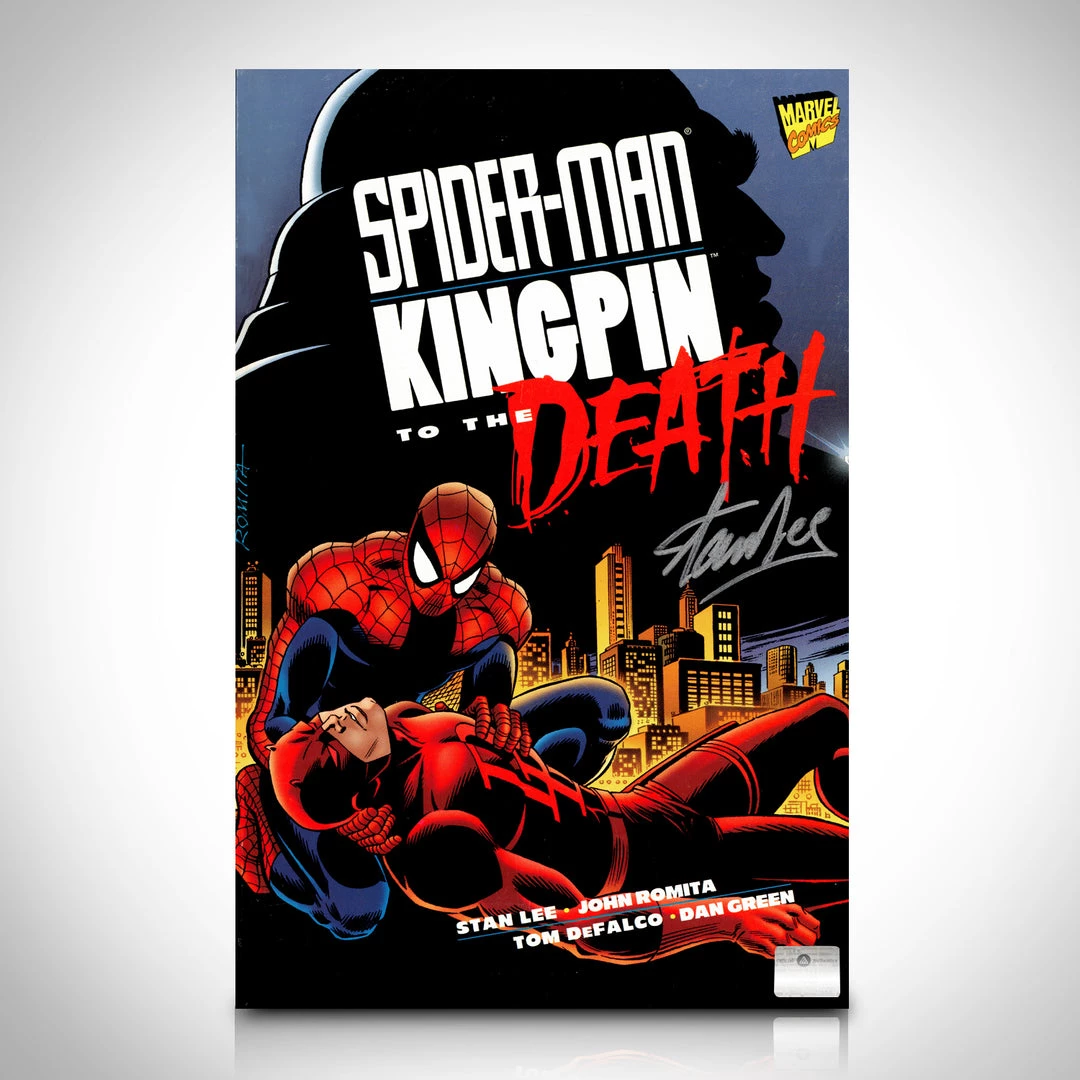 APW Signed Memorabilia Spider-Man- 'Kingpin To The Death' #1 (Silver Ink)- Hand-Signed Comic Book By Stan Lee Custom Frame 3 APW Signed Memorabilia Spider-Man- 'Kingpin To The Death' #1 (Silver Ink)- Hand-Signed Comic Book By Stan Lee Custom Frame