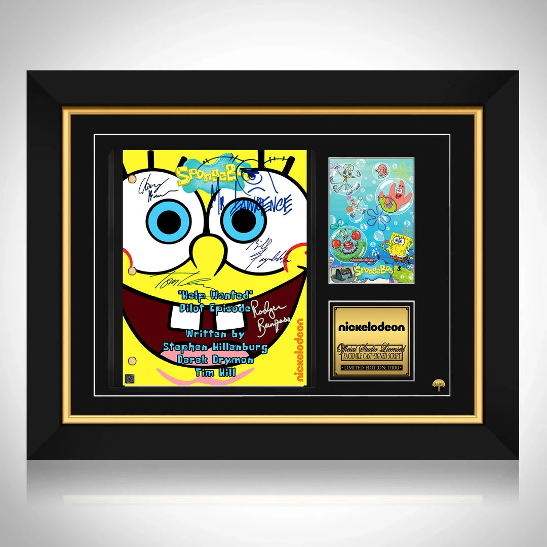RARE-T SpongeBob Squarepants Transcript Limited Signature Edition Studio Licensed Custom Frame 1 RARE-T SpongeBob Squarepants Transcript Limited Signature Edition Studio Licensed Custom Frame