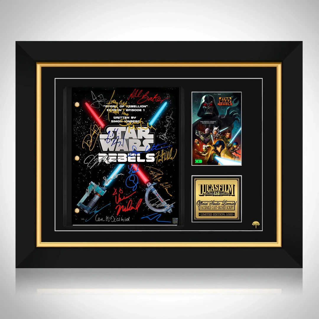 RARE-T Star Wars Rebels Transcript Limited Signature Edition Studio Licensed Custom Frame 1 RARE-T Star Wars Rebels Transcript Limited Signature Edition Studio Licensed Custom Frame