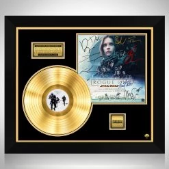 RARE-T Limited Edition Frames Rogue One: A Star Wars Story - Original Star Wars Music Gold LP Limited Signature Edition Studio Licensed Custom Frame