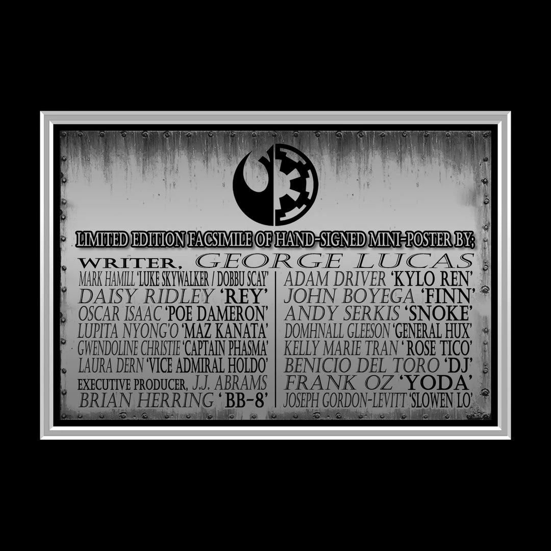 RARE-T Limited Edition Frames Star Wars The Last Jedi Mini Poster Limited Signature Edition Studio Licensed Custom Frame 5 RARE-T Limited Edition Frames Star Wars The Last Jedi Mini Poster Limited Signature Edition Studio Licensed Custom Frame