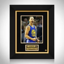 RARE-T Golden State Warriors - Stephen Curry Blue Jersey Photo Limited Signature Edition Studio Licensed Custom Frame Sports Memorabilia