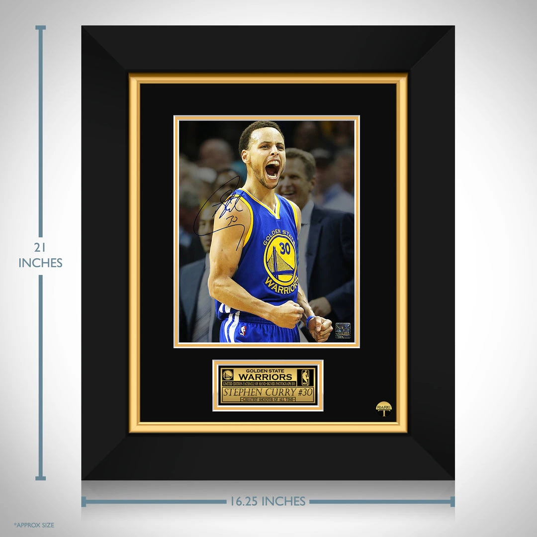 RARE-T Golden State Warriors - Stephen Curry Blue Jersey Photo Limited Signature Edition Studio Licensed Custom Frame Sports Memorabilia 3 RARE-T Golden State Warriors - Stephen Curry Blue Jersey Photo Limited Signature Edition Studio Licensed Custom Frame Sports Memorabilia