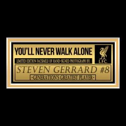 RARE-T Liverpool 'Steven Gerrard' Photo Limited Signature Edition Studio Licensed Custom Frame