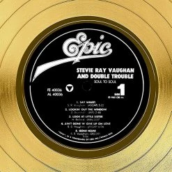 RARE-T Stevie Ray Vaughan Soul To Soul Limited Signature Edition Studio Licensed Gold LP Custom Frame Limited Edition Frames