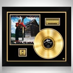 RARE-T Stevie Ray Vaughan Soul To Soul Limited Signature Edition Studio Licensed Gold LP Custom Frame Limited Edition Frames