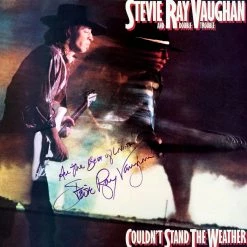 RARE-T Stevie Ray Vaughan Couldn't Stand The Weather Gold LP Limited Signature Edition Custom Frame