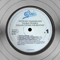 RARE-T Stevie Ray Vaughan Couldn't Stand The Weather Platinum LP Limited Signature Edition Custom Frame