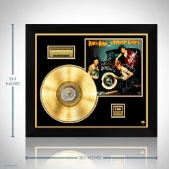 RARE-T The Stray Cats - Rant N' Rave Gold LP Limited Signature Edition Studio Licensed Custom Frame Limited Edition Frames