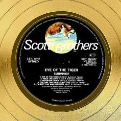 RARE-T Survivors - The Eye Of The Tiger Gold LP Limited Signature Edition Studio Licensed Custom Frame Limited Edition Frames