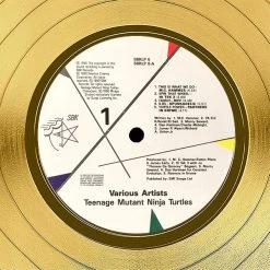 RARE-T NEW Teenage Mutant Ninja Turtles - Music From The Film Gold LP Limited Signature Edition Studio Licensed Custom Frame