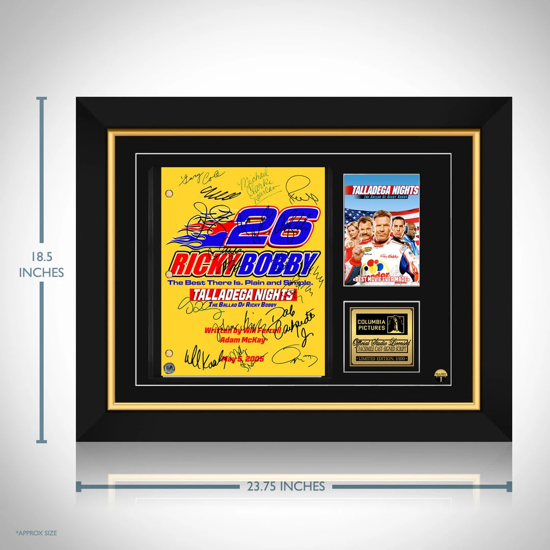RARE-T NEW Talladega Nights The Ballad Of Ricky Bobby Script Limited Signature Edition Studio Licensed Custom Frame 3 RARE-T NEW Talladega Nights The Ballad Of Ricky Bobby Script Limited Signature Edition Studio Licensed Custom Frame
