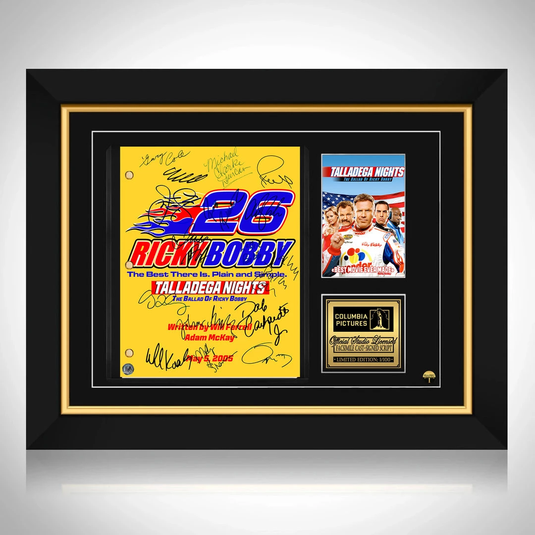 RARE-T NEW Talladega Nights The Ballad Of Ricky Bobby Script Limited Signature Edition Studio Licensed Custom Frame 1 RARE-T NEW Talladega Nights The Ballad Of Ricky Bobby Script Limited Signature Edition Studio Licensed Custom Frame