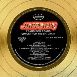 RARE-T Tears For Fears - Songs From The Big Chair Gold LP Limited Signature Edition Studio Licensed Custom Frame