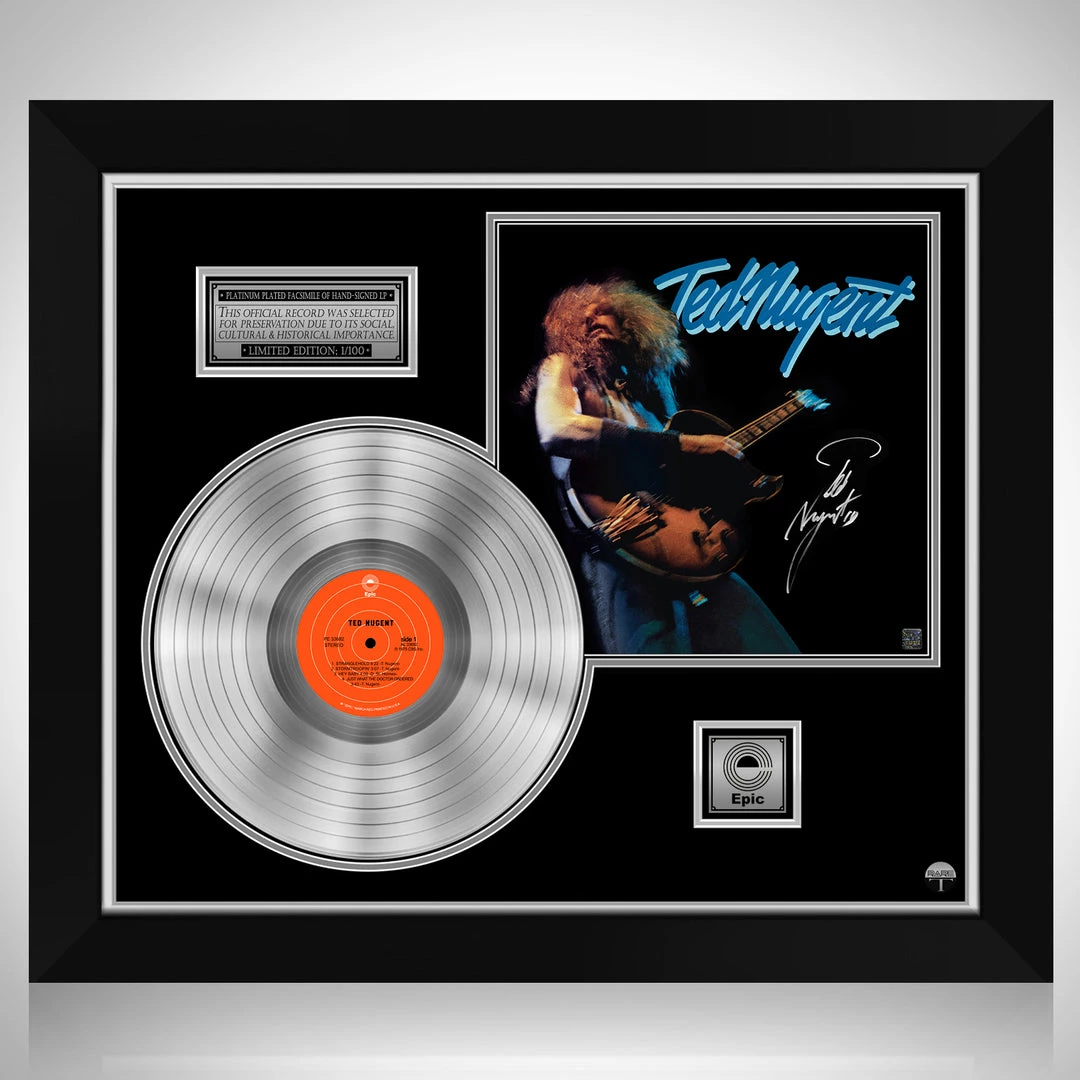 RARE-T Ted Nugent Ted Nugent Platinum LP Limited Signature Edition Studio Licensed Custom Frame 1 RARE-T Ted Nugent Ted Nugent Platinum LP Limited Signature Edition Studio Licensed Custom Frame