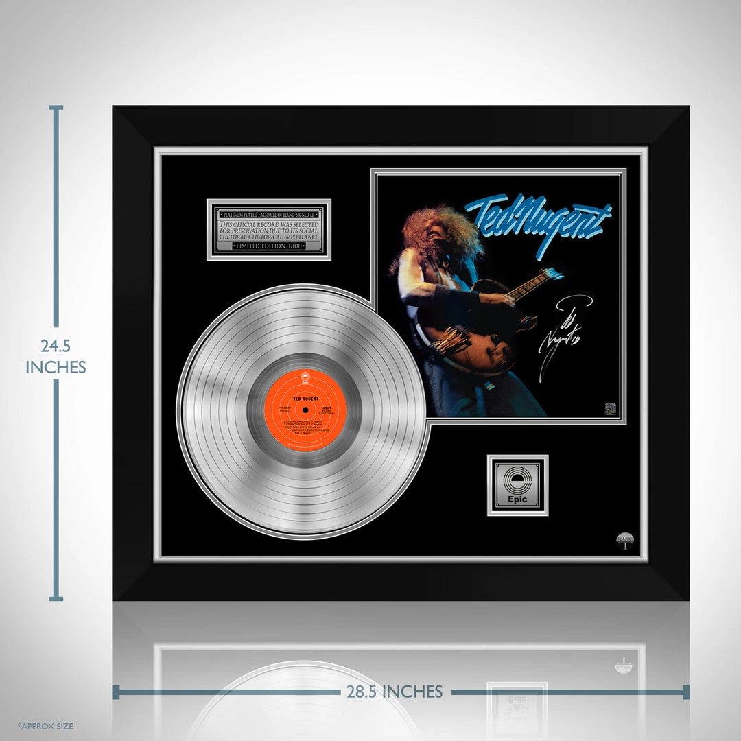 RARE-T Ted Nugent Ted Nugent Platinum LP Limited Signature Edition Studio Licensed Custom Frame 5 RARE-T Ted Nugent Ted Nugent Platinum LP Limited Signature Edition Studio Licensed Custom Frame