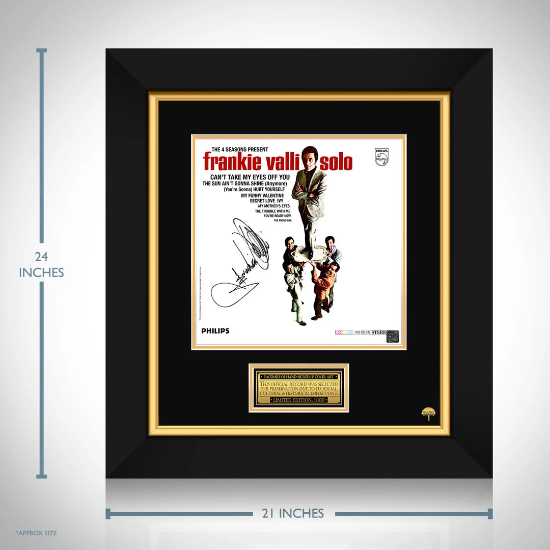 RARE-T The 4 Seasons - Present Frankie Valli - Solo LP Cover Limited Signature Edition Studio Licensed Custom Frame 3 RARE-T The 4 Seasons - Present Frankie Valli - Solo LP Cover Limited Signature Edition Studio Licensed Custom Frame
