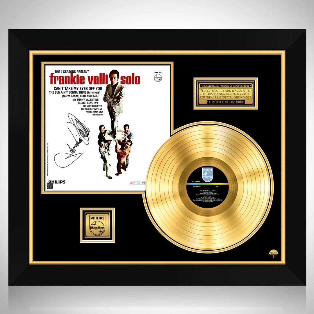 RARE-T The 4 Seasons - Present Frankie Valli - Solo Gold LP Limited Signature Edition Studio Licensed Custom Frame Limited Edition Frames 1 RARE-T The 4 Seasons - Present Frankie Valli - Solo Gold LP Limited Signature Edition Studio Licensed Custom Frame Limited Edition Frames