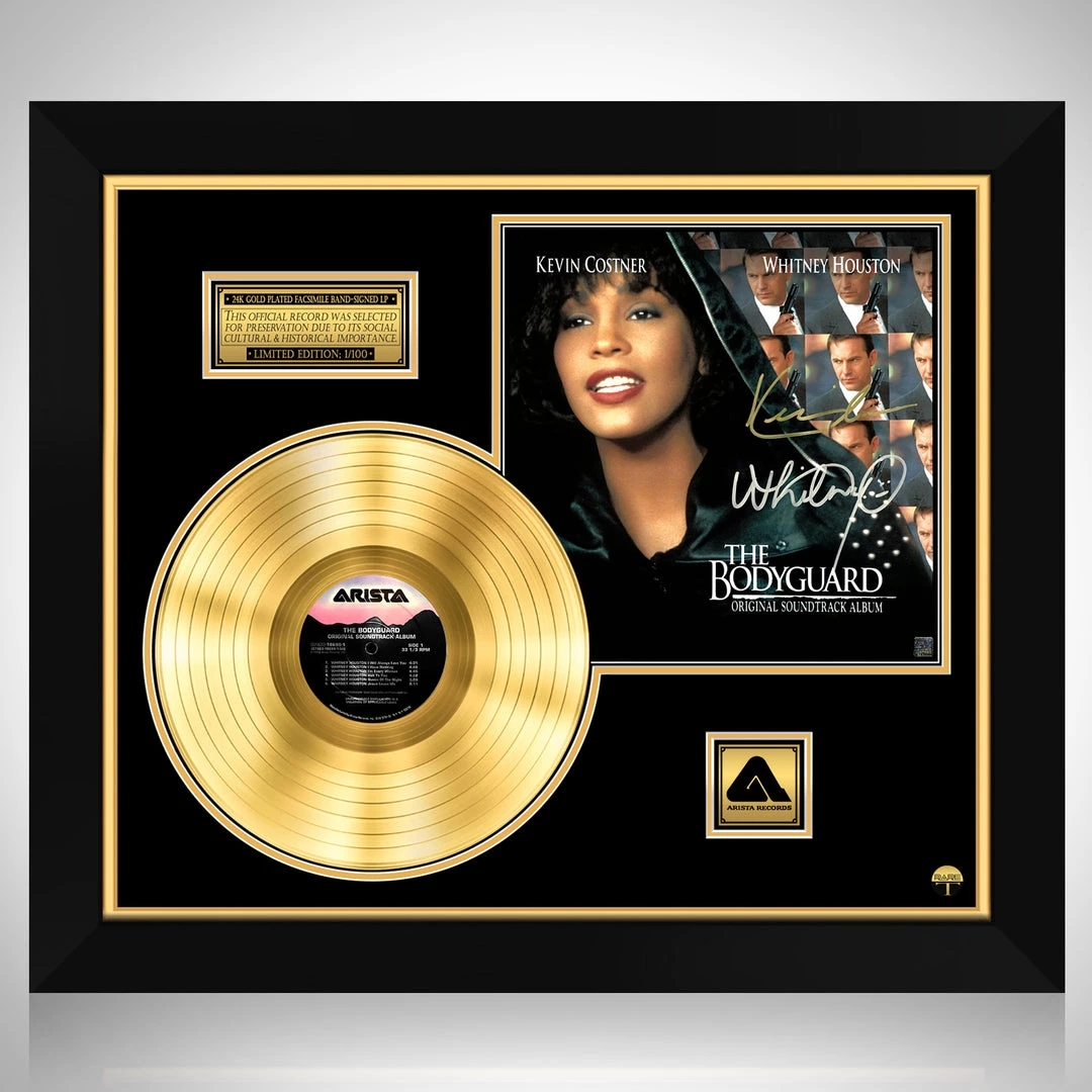 RARE-T The Bodyguard Soundtrack Gold LP Limited Signature Edition Studio Licensed Custom Frame 1 RARE-T The Bodyguard Soundtrack Gold LP Limited Signature Edition Studio Licensed Custom Frame
