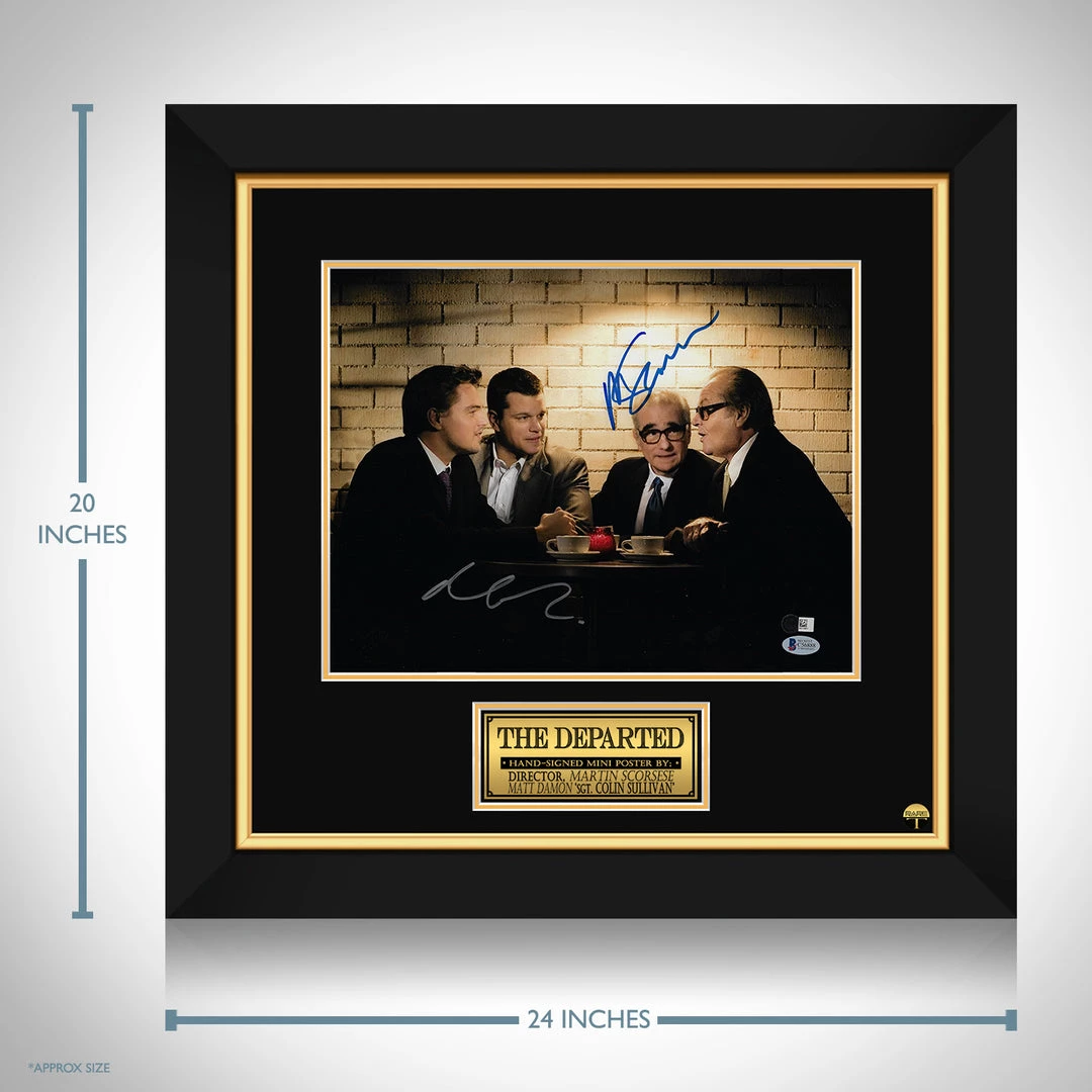 PPC The Departed Beckett Certified Hand-Signed Mini Poster By Martin Scorsese & Matt Damon Custom Frame Signed Memorabilia 3 PPC The Departed Beckett Certified Hand-Signed Mini Poster By Martin Scorsese & Matt Damon Custom Frame Signed Memorabilia