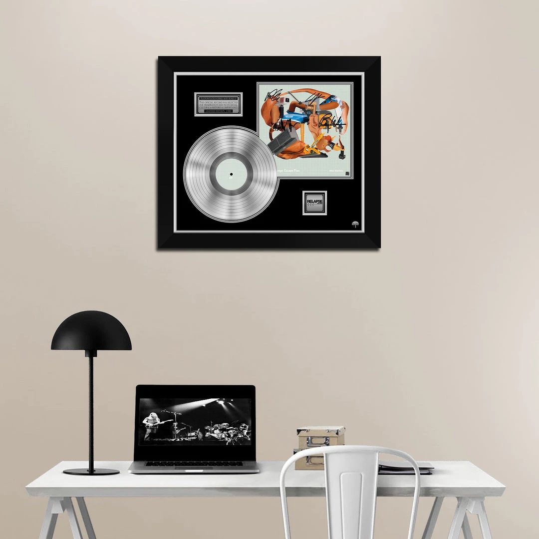 RARE-T Limited Edition Frames Dillinger Escape Plan - Miss Machine Platinum LP Limited Signature Edition Studio Licensed Custom Frame 2 RARE-T Limited Edition Frames Dillinger Escape Plan - Miss Machine Platinum LP Limited Signature Edition Studio Licensed Custom Frame