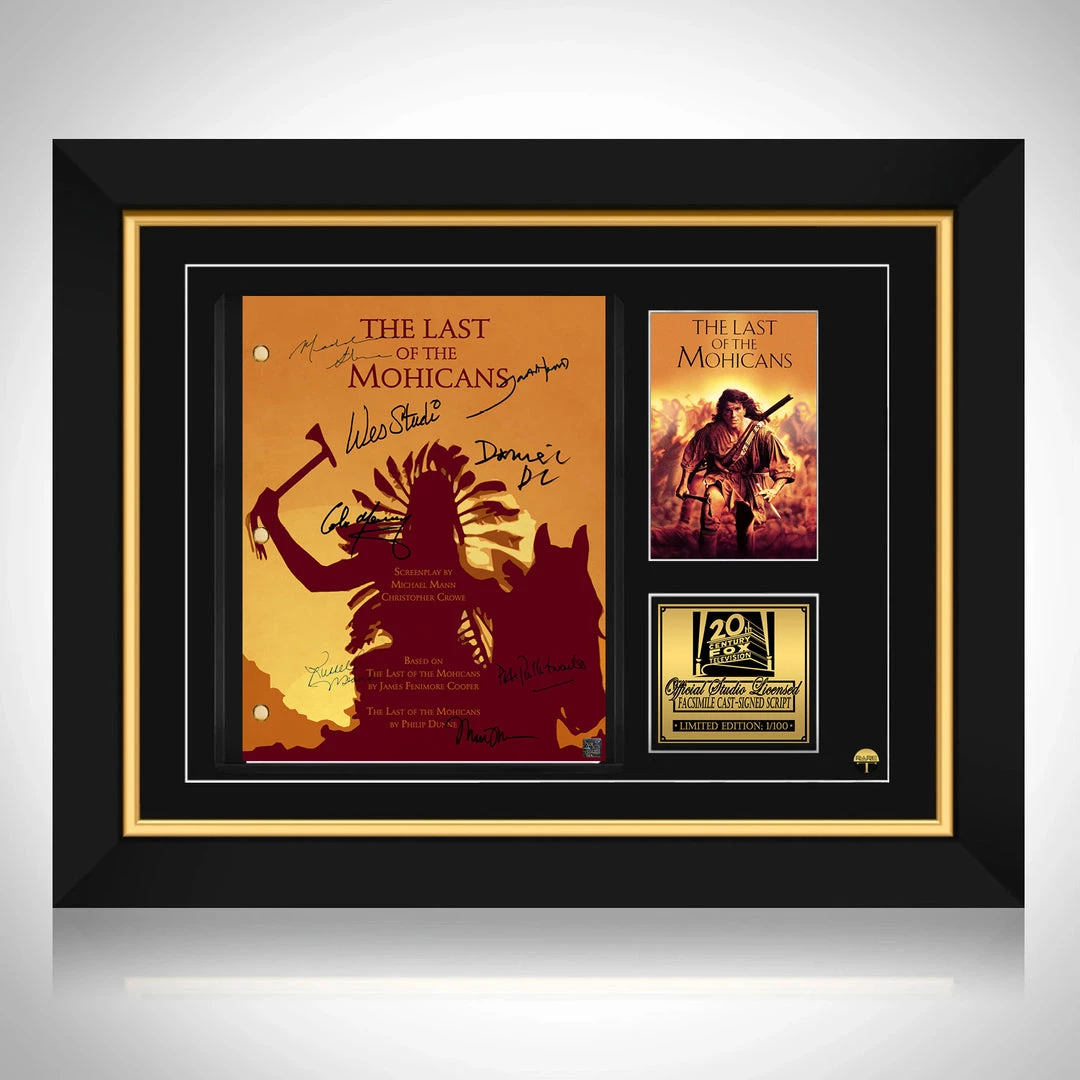 RARE-T The Last Mohicans (1992) Script Limited Signature Edition Studio Licensed Custom Frame 1 RARE-T The Last Mohicans (1992) Script Limited Signature Edition Studio Licensed Custom Frame