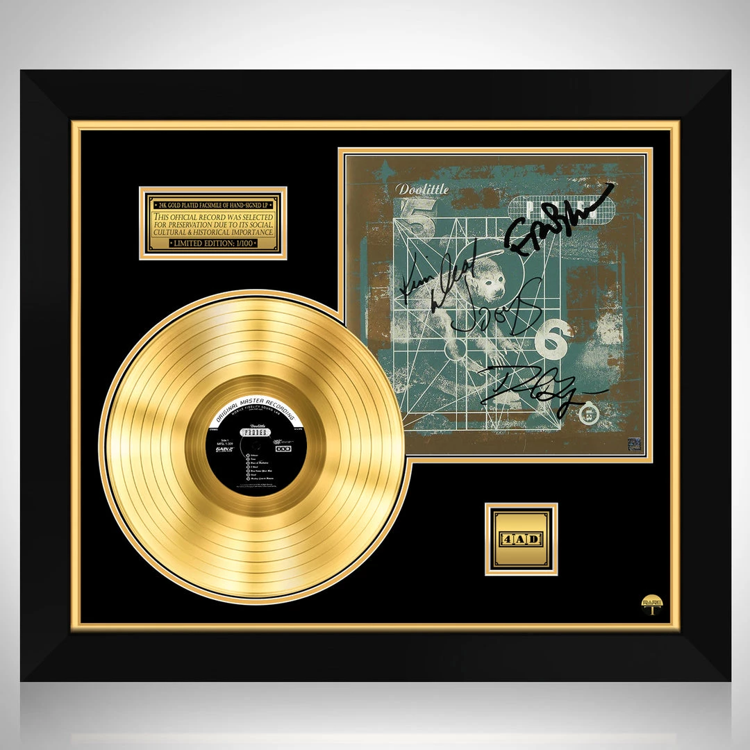 RARE-T Limited Edition Frames The Pixies - Doolittle Gold LP Limited Signature Edition Studio Licensed Custom Frame 1 RARE-T Limited Edition Frames The Pixies - Doolittle Gold LP Limited Signature Edition Studio Licensed Custom Frame