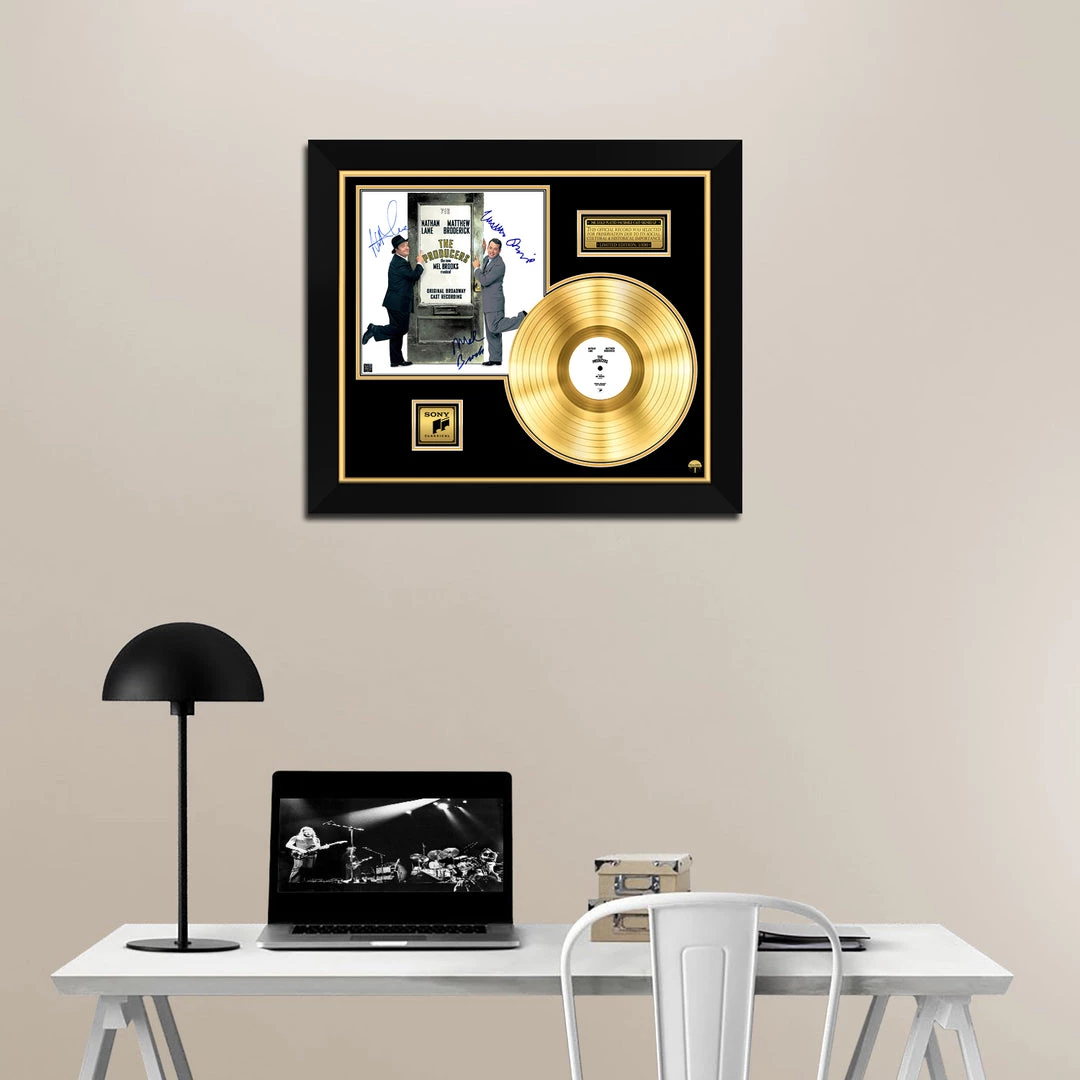 RARE-T Limited Edition Frames The Producers - Broadway Cast Recording Gold LP Limited Signature Edition Studio Licensed Custom Frame 2 RARE-T Limited Edition Frames The Producers - Broadway Cast Recording Gold LP Limited Signature Edition Studio Licensed Custom Frame