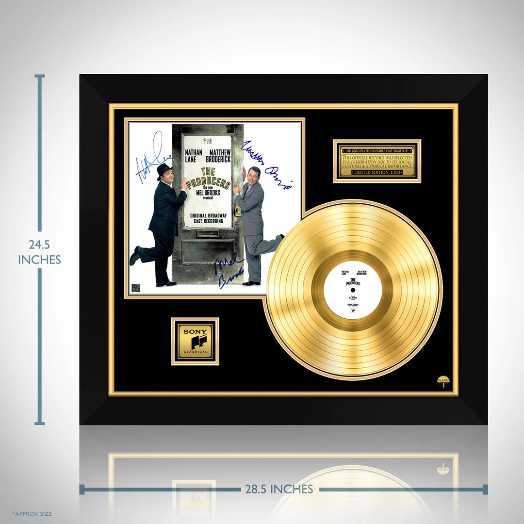 RARE-T Limited Edition Frames The Producers - Broadway Cast Recording Gold LP Limited Signature Edition Studio Licensed Custom Frame 3 RARE-T Limited Edition Frames The Producers - Broadway Cast Recording Gold LP Limited Signature Edition Studio Licensed Custom Frame