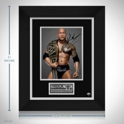 RARE-T The Rock Dwayne Johnson WWE Belt Photo Limited Signature Edition Custom Frame Sports Memorabilia