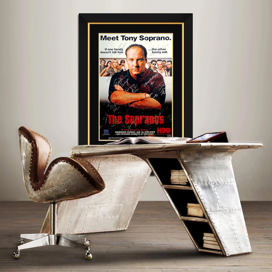 APW Signed Memorabilia The Sopranos- Cast Hand-Signed Release Television Vintage Distressed Poster Custom Frame 2 APW Signed Memorabilia The Sopranos- Cast Hand-Signed Release Television Vintage Distressed Poster Custom Frame