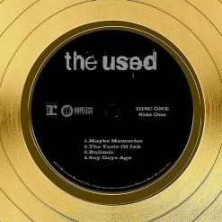 RARE-T Limited Edition Frames The Used - Self-Titled Gold LP Limited Signature Edition Studio Licensed Custom Frame