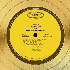 RARE-T The Yardbirds - Having A Rave Up With The Yardbirds Gold LP Limited Signature Edition Studio Licensed Custom Frame