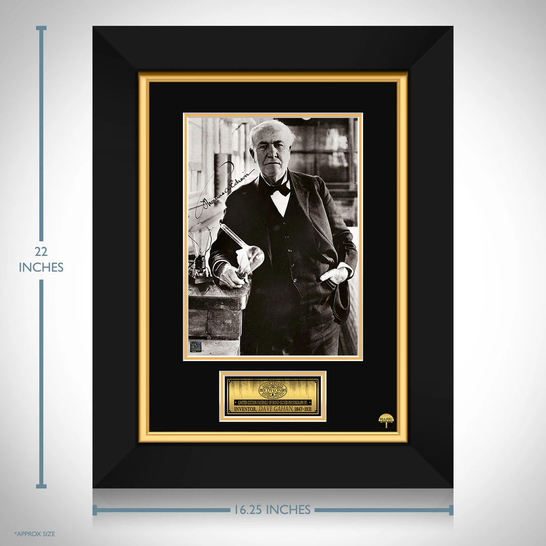 RARE-T Thomas Edison Photo Limited Signature Edition Studio Licensed Custom Frame Limited Edition Frames 3 RARE-T Thomas Edison Photo Limited Signature Edition Studio Licensed Custom Frame Limited Edition Frames