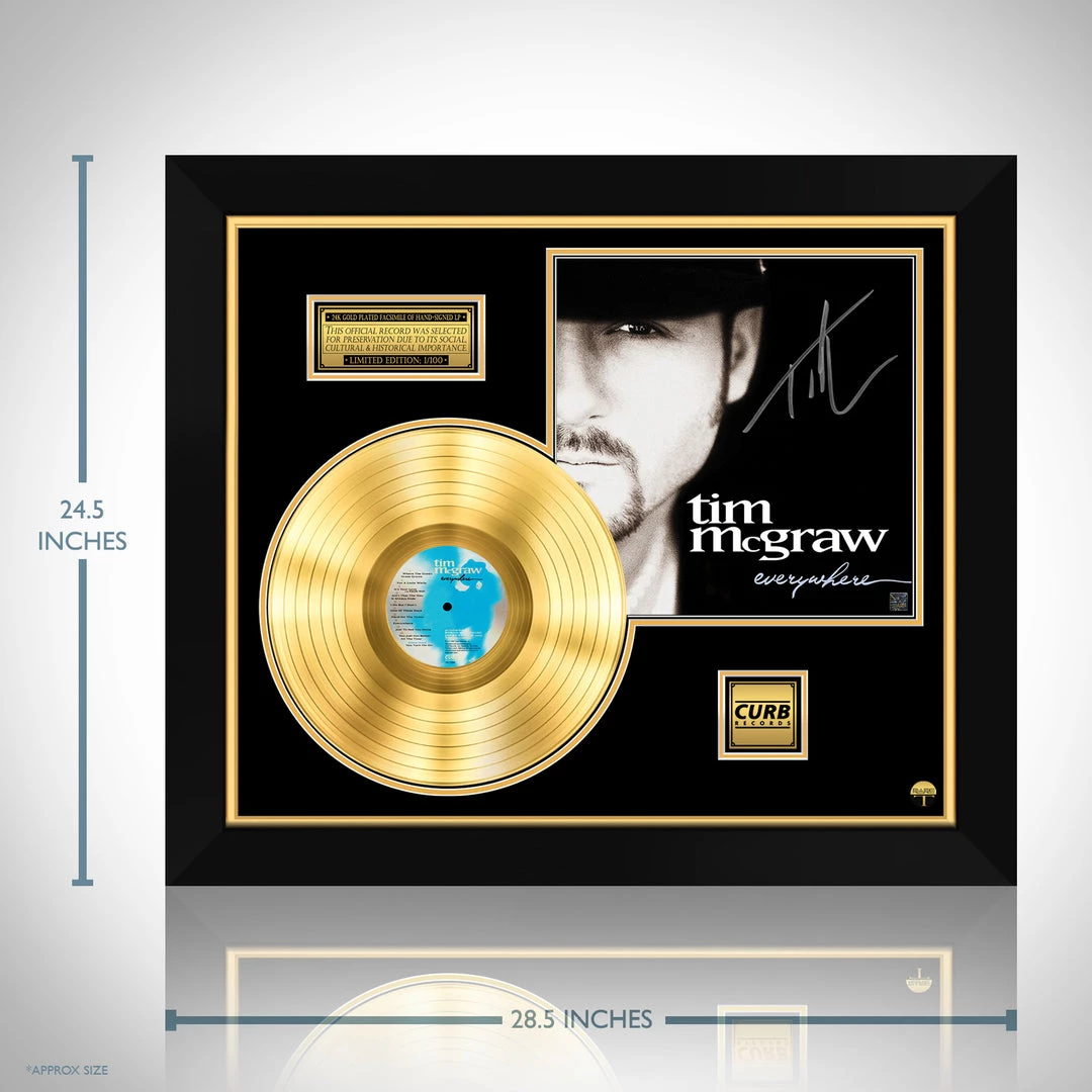 RARE-T Tim McGraw - Everywhere Gold LP Limited Signature Edition Studio Licensed Custom Frame Limited Edition Frames 3 RARE-T Tim McGraw - Everywhere Gold LP Limited Signature Edition Studio Licensed Custom Frame Limited Edition Frames