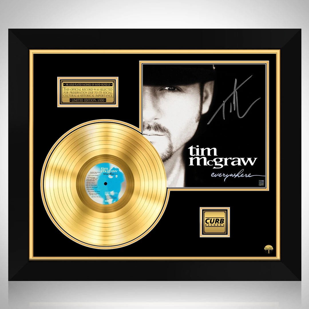 RARE-T Tim McGraw - Everywhere Gold LP Limited Signature Edition Studio Licensed Custom Frame Limited Edition Frames 1 RARE-T Tim McGraw - Everywhere Gold LP Limited Signature Edition Studio Licensed Custom Frame Limited Edition Frames