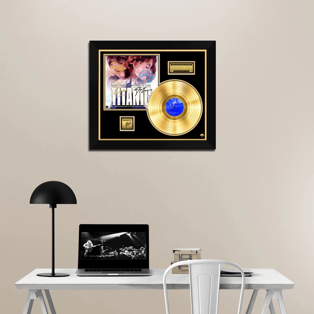 RARE-T Limited Edition Frames Titanic Motion Picture Soundtrack Limited Signature Edition Studio Licensed Gold LP Custom Frame 2 RARE-T Limited Edition Frames Titanic Motion Picture Soundtrack Limited Signature Edition Studio Licensed Gold LP Custom Frame