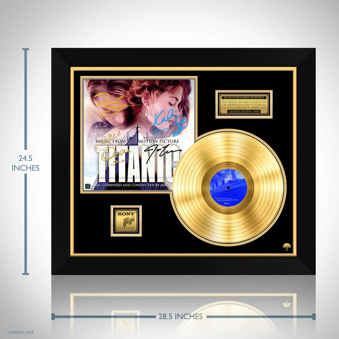 RARE-T Limited Edition Frames Titanic Motion Picture Soundtrack Limited Signature Edition Studio Licensed Gold LP Custom Frame 3 RARE-T Limited Edition Frames Titanic Motion Picture Soundtrack Limited Signature Edition Studio Licensed Gold LP Custom Frame