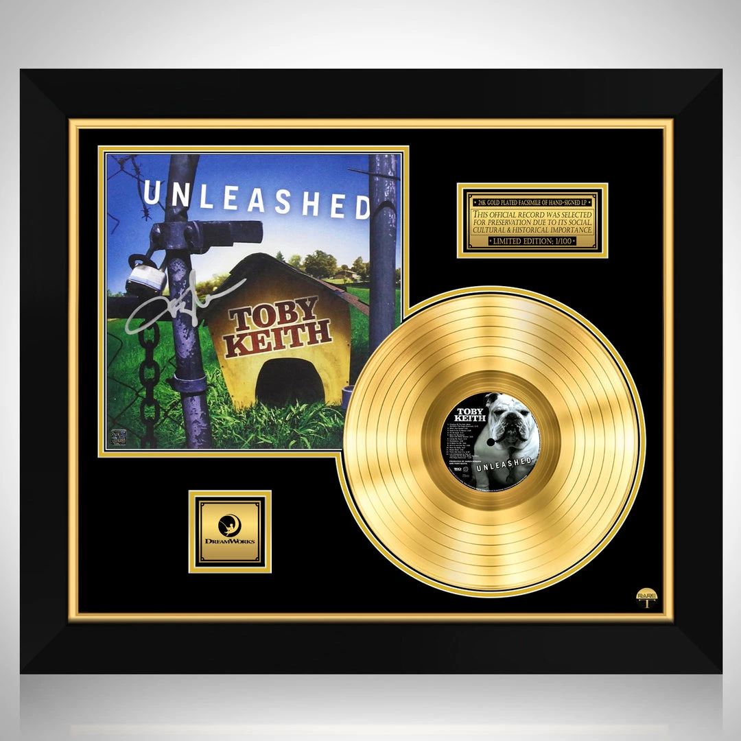 RARE-T Limited Edition Frames Toby Keith - Unleashed Gold LP Limited Signature Edition Studio Licensed Custom Frame 1 RARE-T Limited Edition Frames Toby Keith - Unleashed Gold LP Limited Signature Edition Studio Licensed Custom Frame