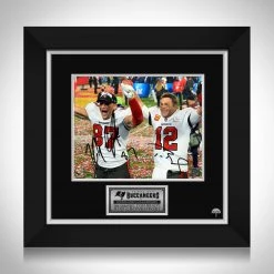 RARE-T Sports Memorabilia Tom Brady & Rob Gronkowski Tampa Bay Buccaneers Superbowl Champions Photo Limited Signature Edition Custom Frame