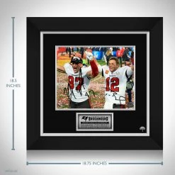 RARE-T Sports Memorabilia Tom Brady & Rob Gronkowski Tampa Bay Buccaneers Superbowl Champions Photo Limited Signature Edition Custom Frame
