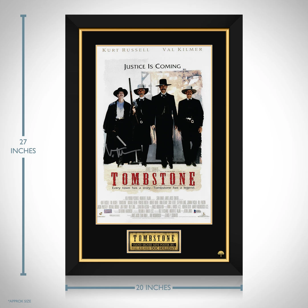 PPC NEW Ready To Ship! - Tombstone - Beckett Witnessed Certified Hand-Signed Mini Poster By Val Kilmer Custom Frame 3 PPC NEW Ready To Ship! - Tombstone - Beckett Witnessed Certified Hand-Signed Mini Poster By Val Kilmer Custom Frame