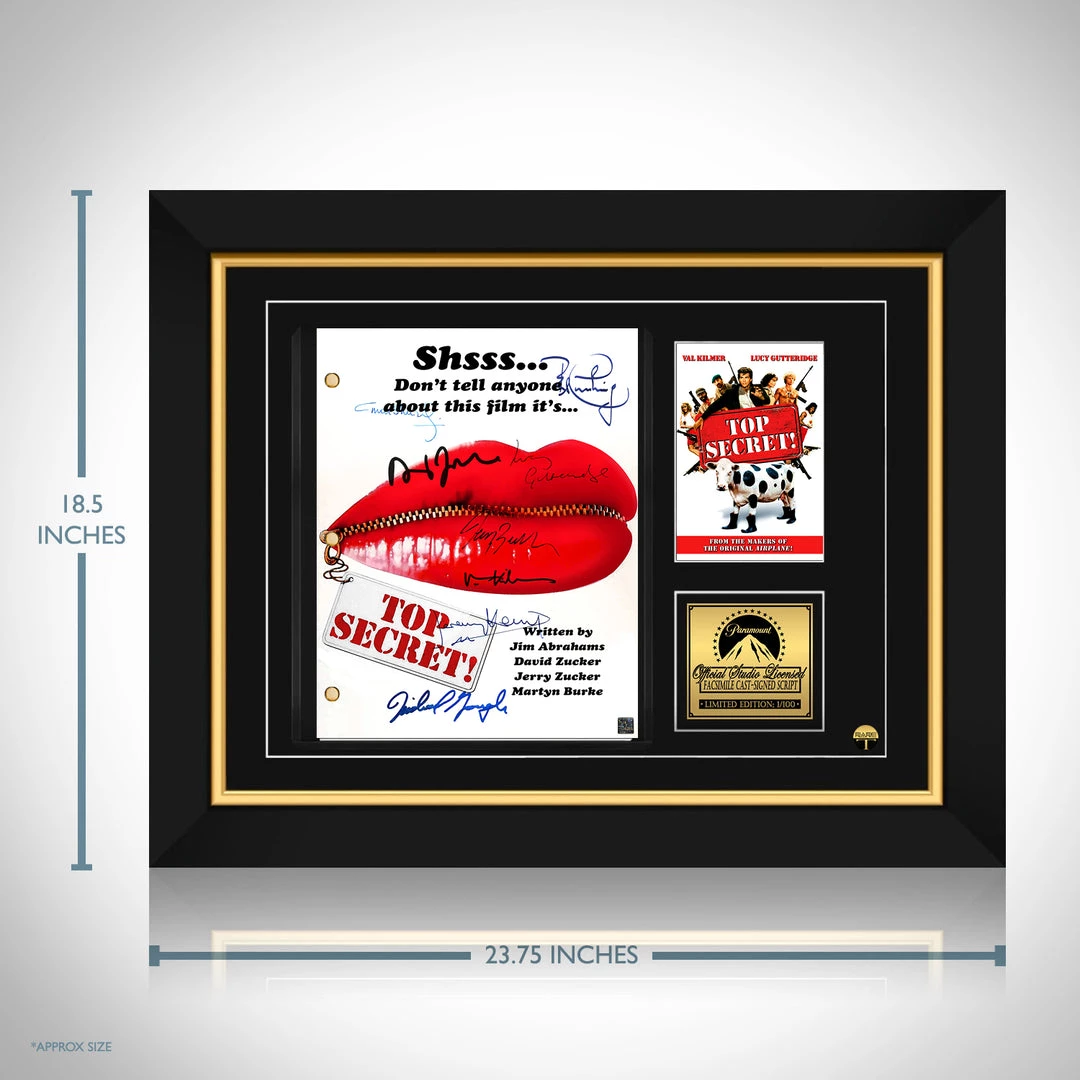 RARE-T Top Secret! Transcript Limited Signature Edition Studio Licensed Custom Frame 3 RARE-T Top Secret! Transcript Limited Signature Edition Studio Licensed Custom Frame