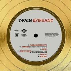 RARE-T T-Pain - Epiphany Gold LP Limited Signature Edition Studio Licensed Custom Frame