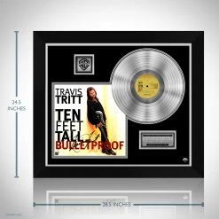 RARE-T Limited Edition Frames Travis Tritt - Travis Tritt Ten Feet Tall And Bulletproof Platinum LP Limited Signature Edition Studio Licensed Custom Frame