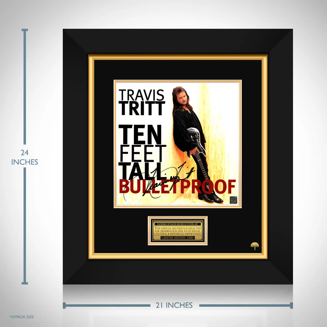 RARE-T Limited Edition Frames Travis Tritt - Travis Tritt Ten Feet Tall And Bulletproof LP Cover Limited Signature Edition Studio Licensed Custom Frame 3 RARE-T Limited Edition Frames Travis Tritt - Travis Tritt Ten Feet Tall And Bulletproof LP Cover Limited Signature Edition Studio Licensed Custom Frame