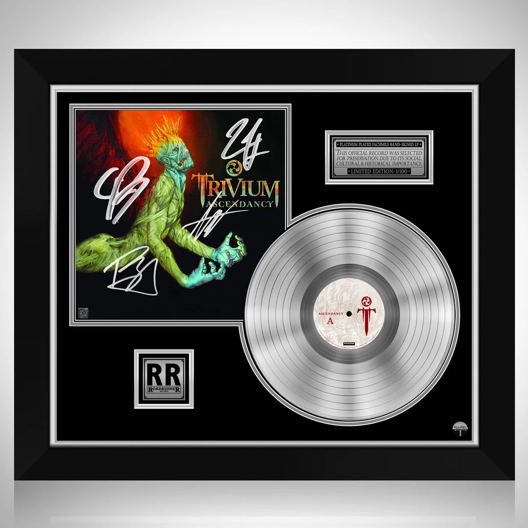RARE-T Trivium - Ascendancy Platinum LP Limited Signature Edition Studio Licensed Custom Frame Limited Edition Frames 1 RARE-T Trivium - Ascendancy Platinum LP Limited Signature Edition Studio Licensed Custom Frame Limited Edition Frames