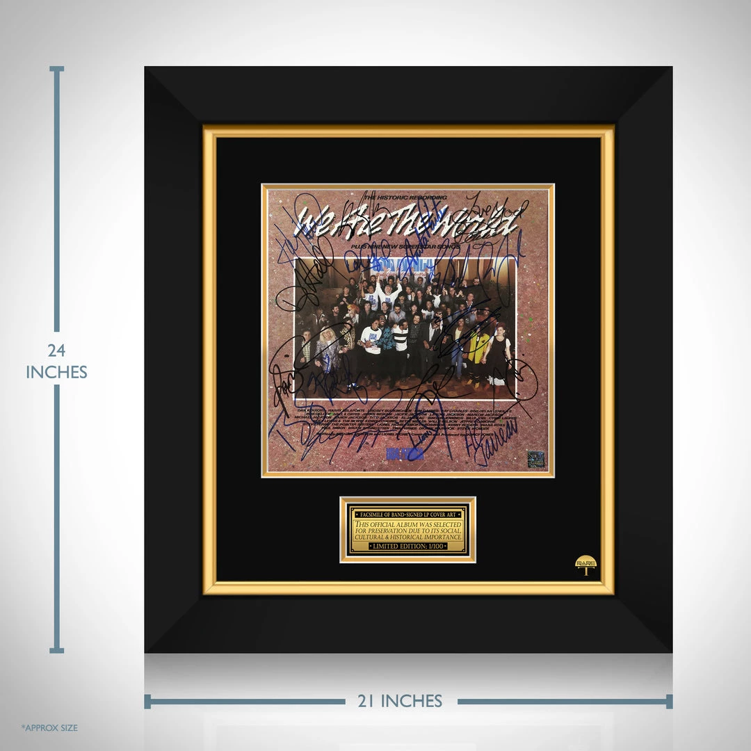 RARE-T USA For Africa - We Are The World LP Cover Limited Signature Edition Studio Licensed Custom Frame Limited Edition Frames 3 RARE-T USA For Africa - We Are The World LP Cover Limited Signature Edition Studio Licensed Custom Frame Limited Edition Frames
