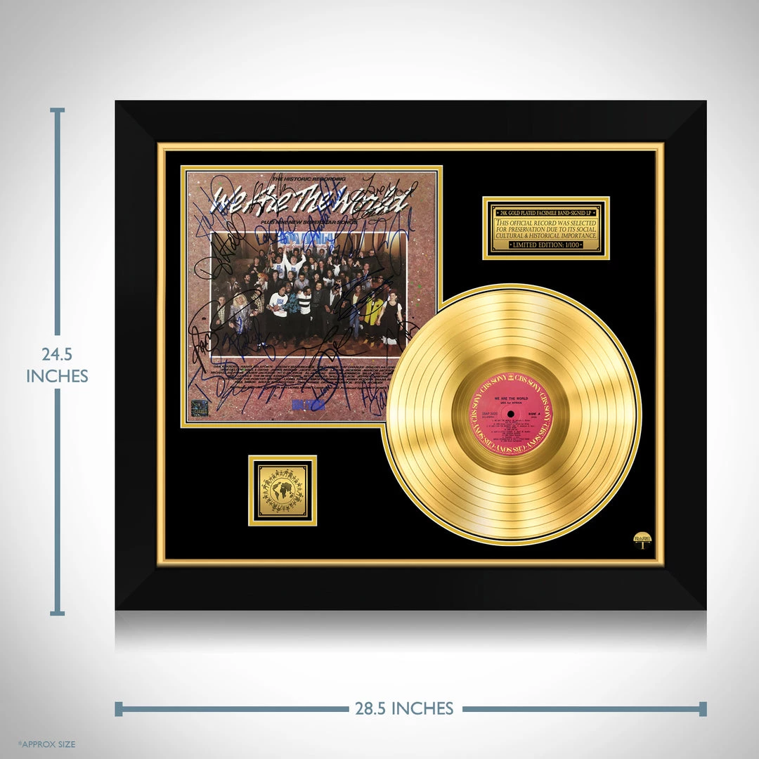 RARE-T USA For Africa - We Are The World Gold LP Limited Signature Edition Studio Licensed Custom Frame Limited Edition Frames 3 RARE-T USA For Africa - We Are The World Gold LP Limited Signature Edition Studio Licensed Custom Frame Limited Edition Frames